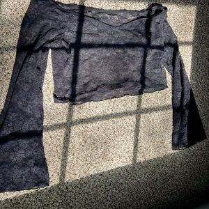 Amazon Black Sheer Lace Off-Shoulder Crop Top